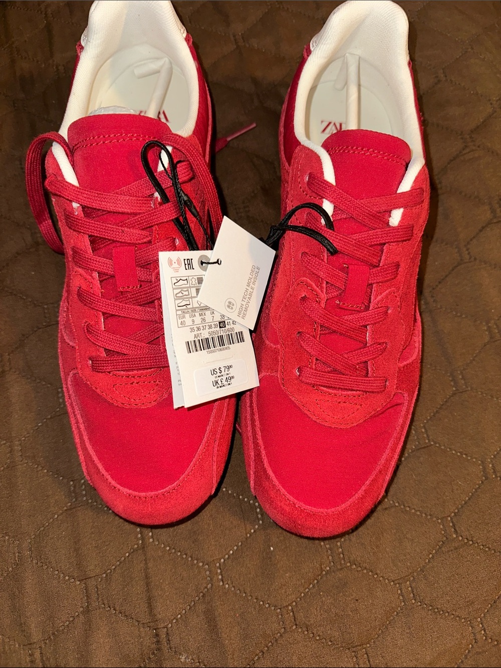 Zara Red Low-Top Sneakers